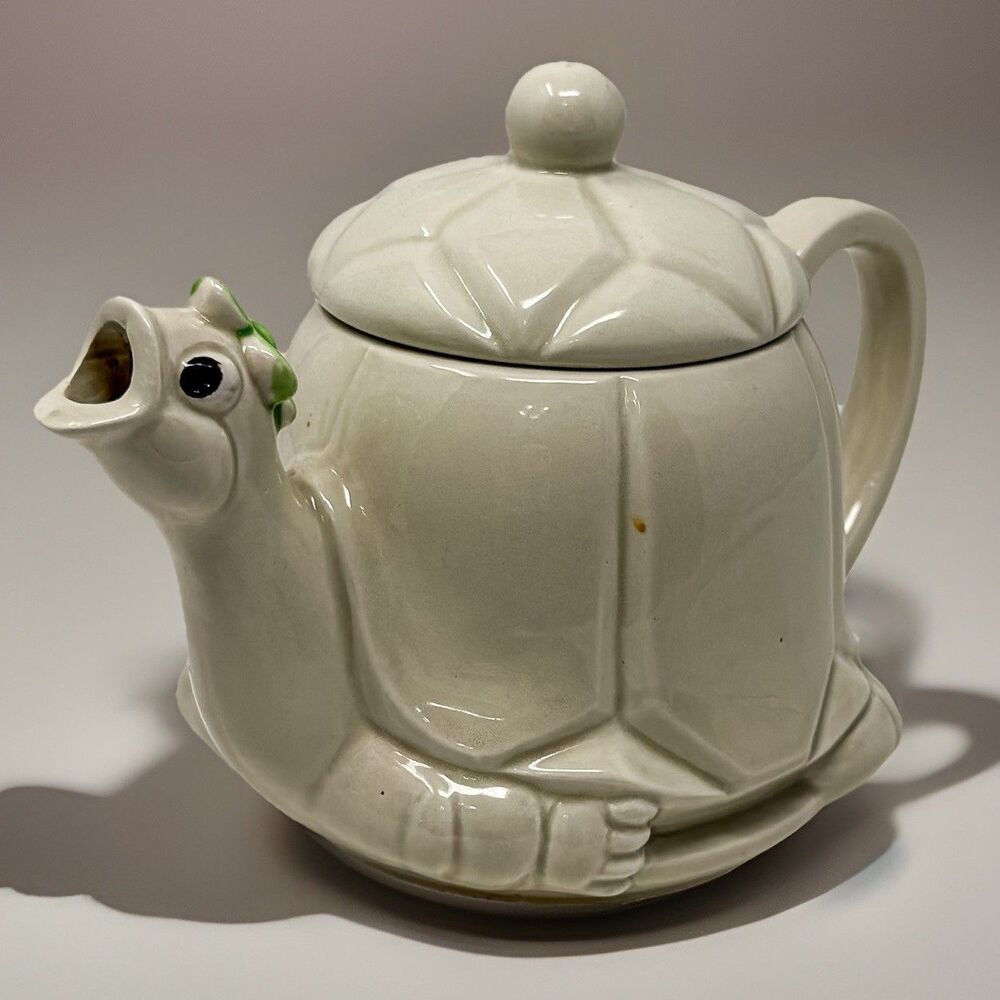 Vintage Turtle Teapot Whimsical Animal Decor Made in Japan Cottagecore